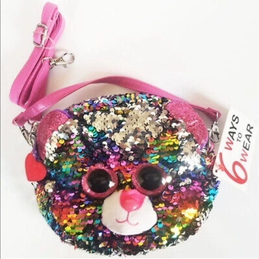 Dotty TY Fashion Flip Sequin Leopard Purse